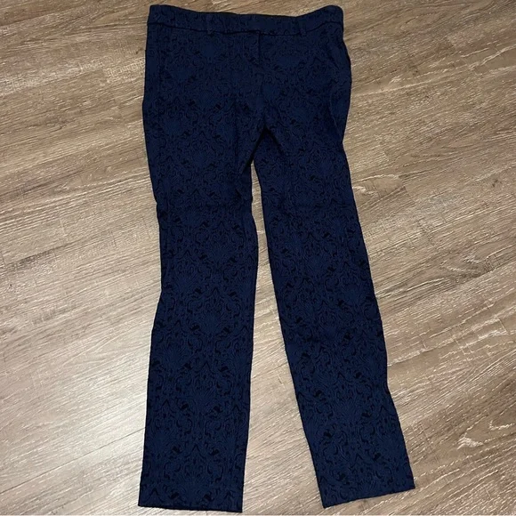 Size 4 Dress Pants Black Blue Adrienne Vittadini Skinny Leg - Picture 2 of 6